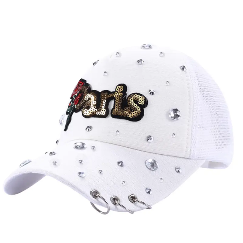 Black Paris-themed Diamond Cap with Sailor Decor