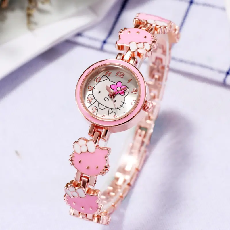 New KT cat watch women's fashion cute children's bracelet steel belt watch women's student electronic quartz watch - Image 10