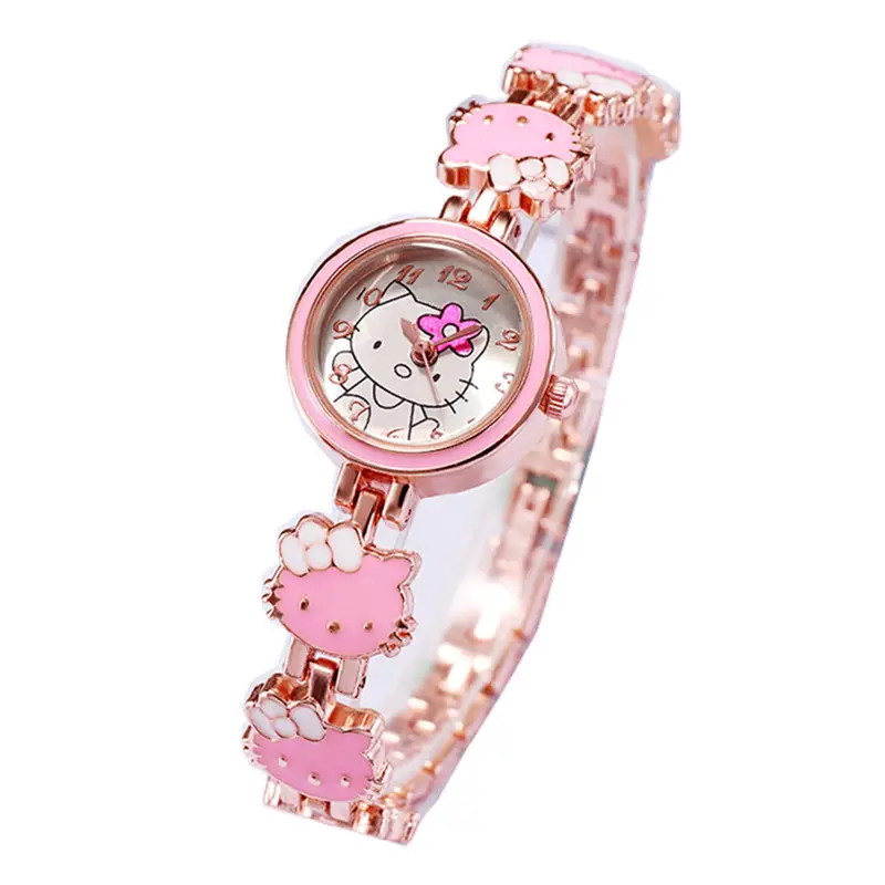 New KT cat watch women's fashion cute children's bracelet steel belt watch women's student electronic quartz watch - Image 11