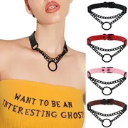 Double Ring Leather Choker for Women European American Fashion — feature 12