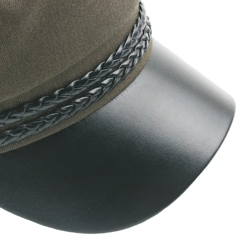 Navy Leather Rope Button Cap for Women - Image 10