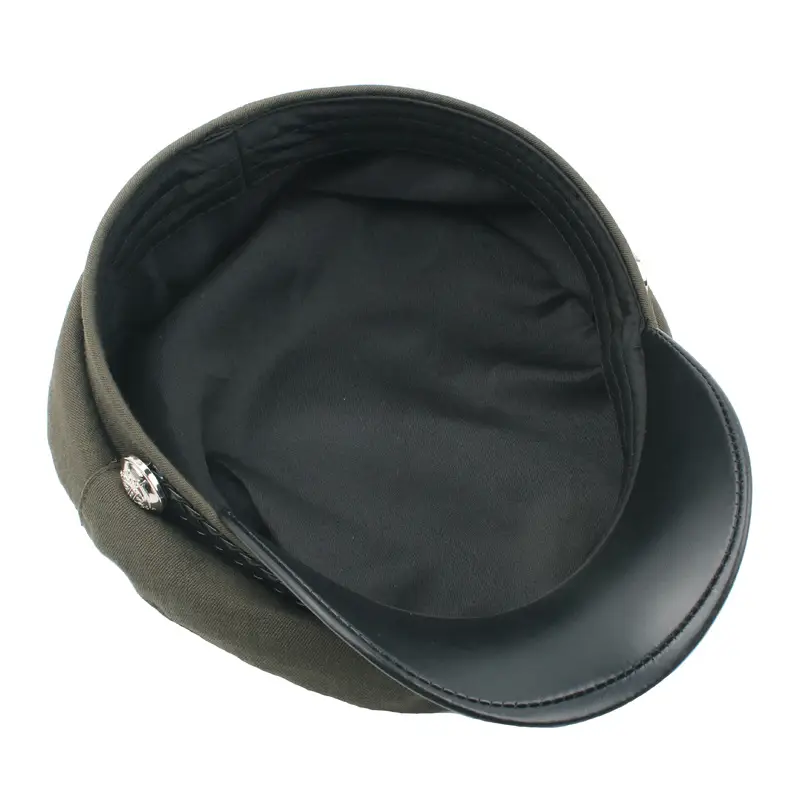 Navy Leather Rope Button Cap for Women - Image 11