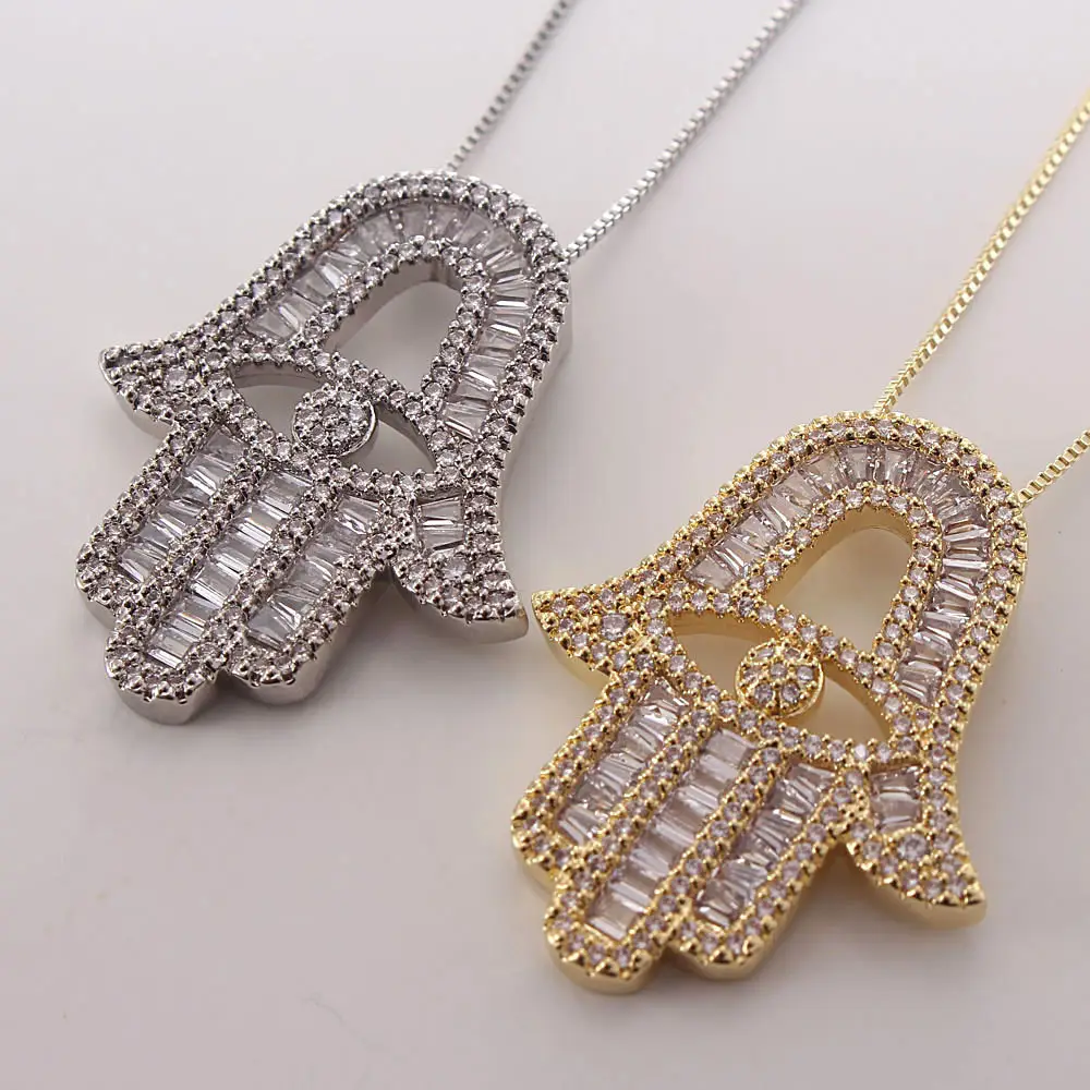 Cross-Border Palm Necklace with Zirconium Pendants for Women - Image 4
