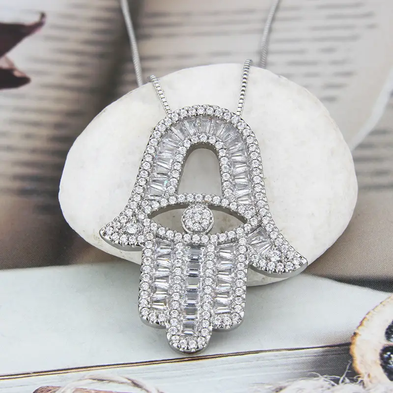 Cross-Border Palm Necklace with Zirconium Pendants for Women - Image 2