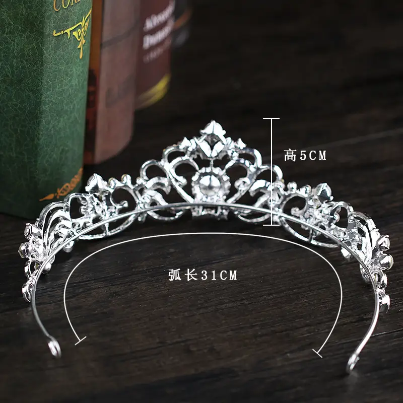 2025 Rhinestone Crown Bridal Headband Rose Gold Custom