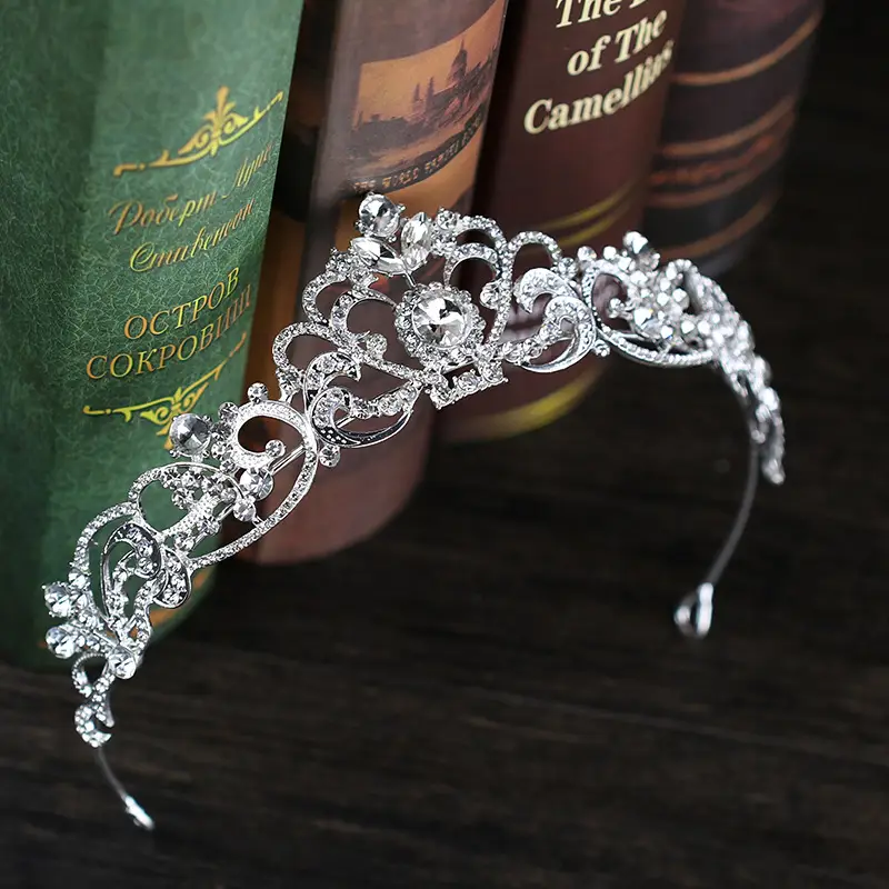 2025 Rhinestone Crown Bridal Headband Rose Gold Custom