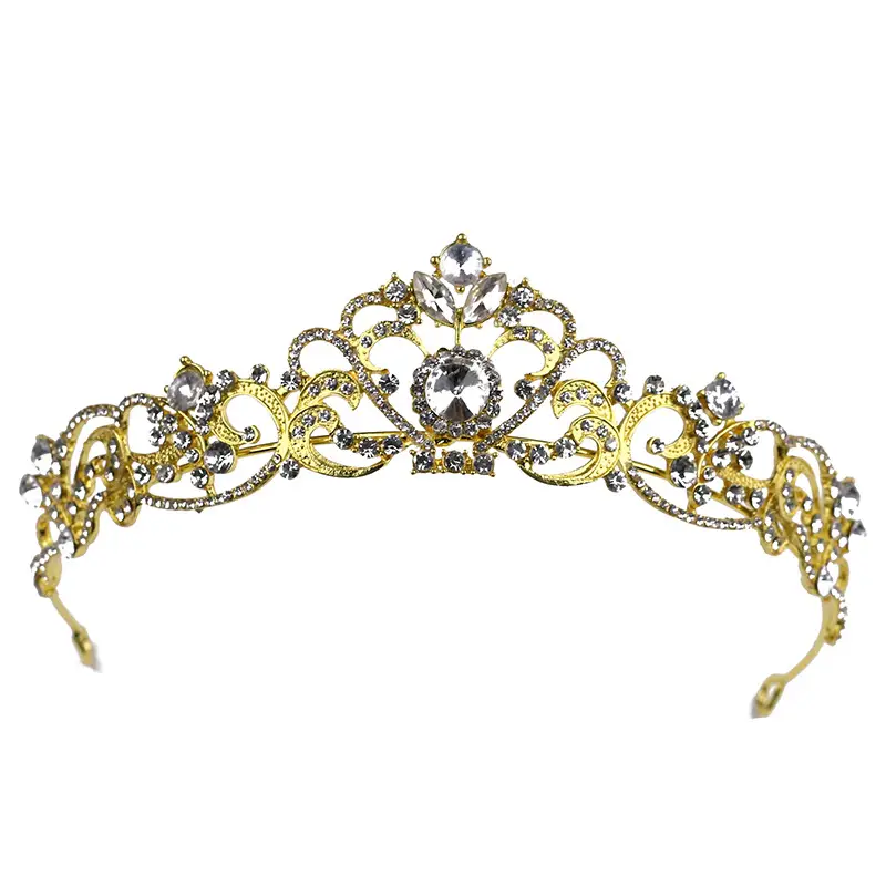 2025 Rhinestone Crown Bridal Headband Rose Gold Custom