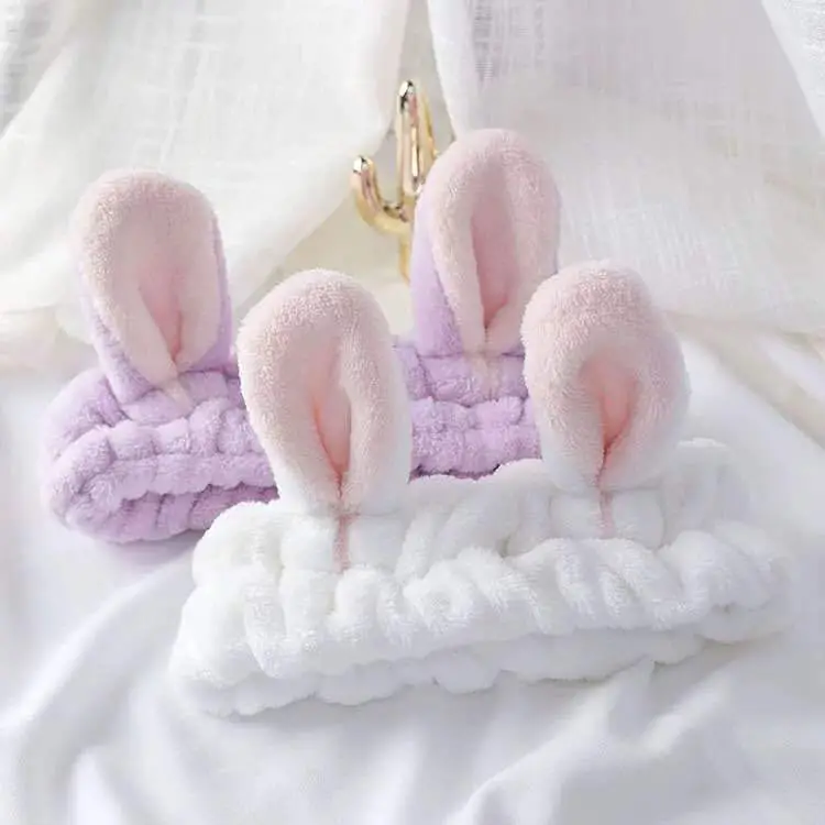 Plush Pink Hair Band with Rabbit Ears Design - Image 8