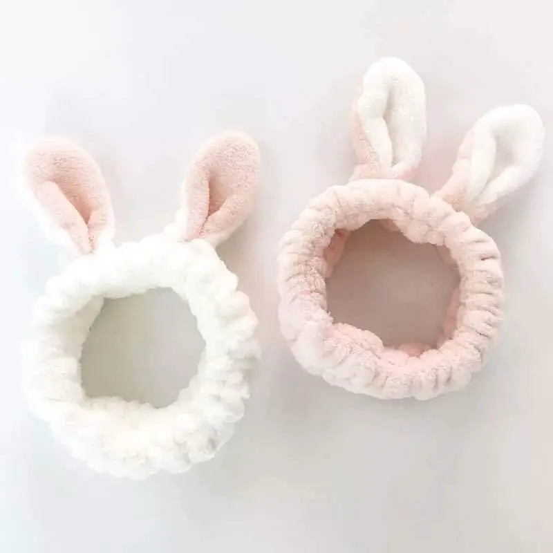 Plush Pink Hair Band with Rabbit Ears Design - Image 9