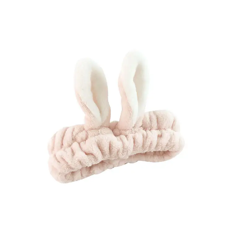 Plush Pink Hair Band with Rabbit Ears Design - Image 11