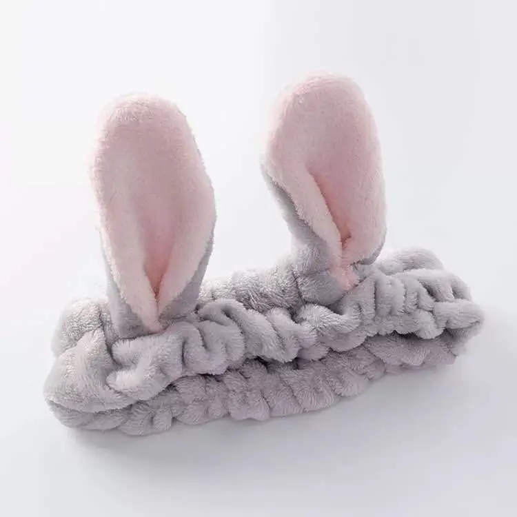 Plush Pink Hair Band with Rabbit Ears Design - Image 6