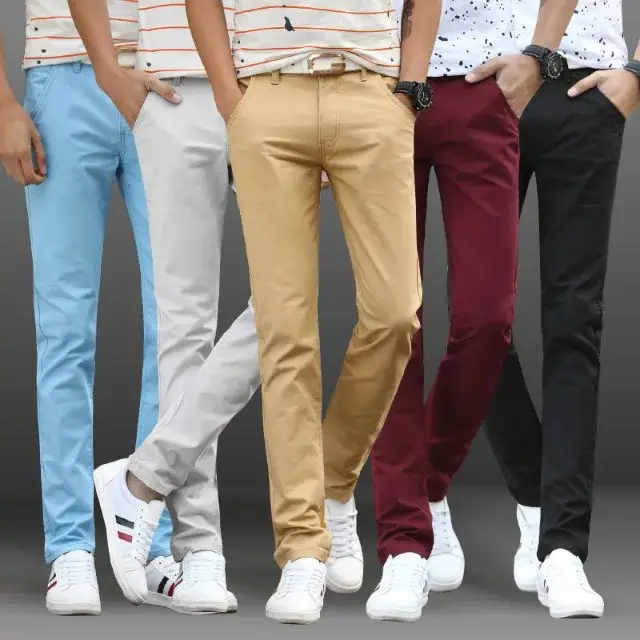 Summer Men's Korean Straight Fit Casual Pants Solid Color