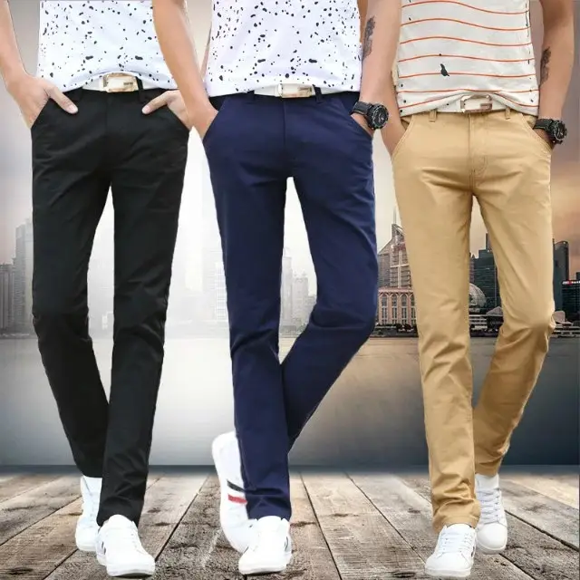 Summer Men's Korean Straight Fit Casual Pants Solid Color
