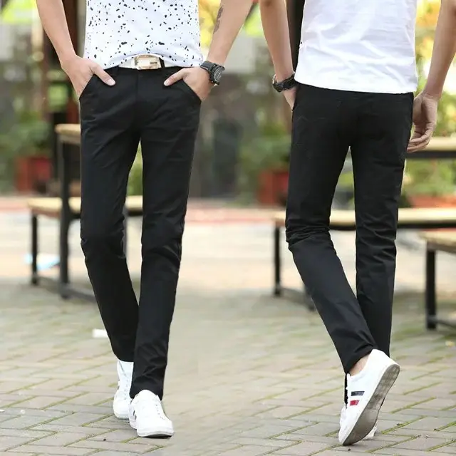 Summer Men's Korean Straight Fit Casual Pants Solid Color