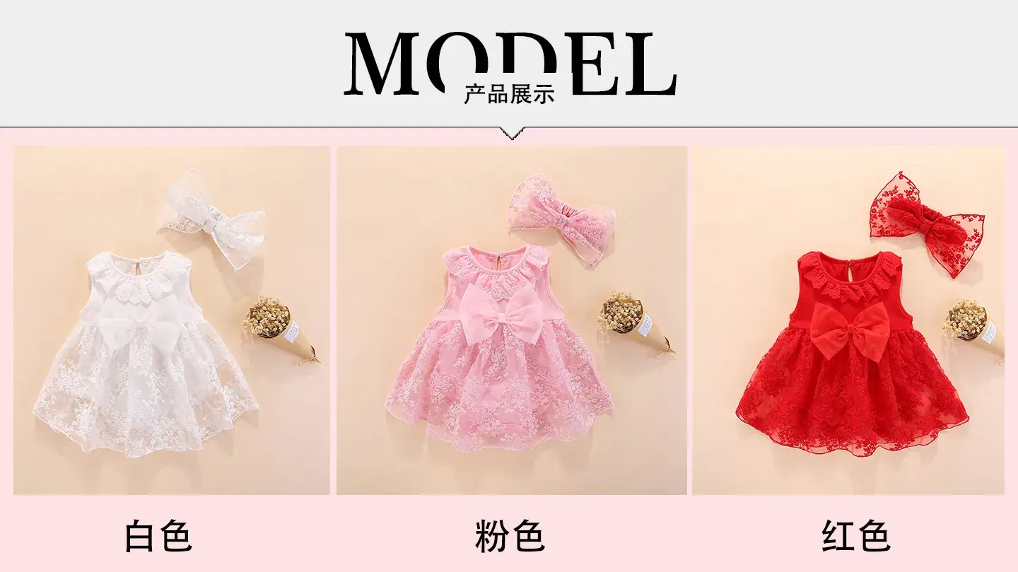 Red Lace Baby Dress with Bow for 2021 โ feature 3