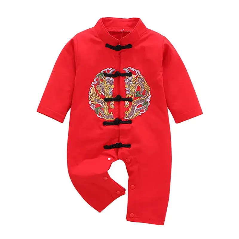 Baby Chinese Style Romper Red 1M-1Yr Old - Image 11