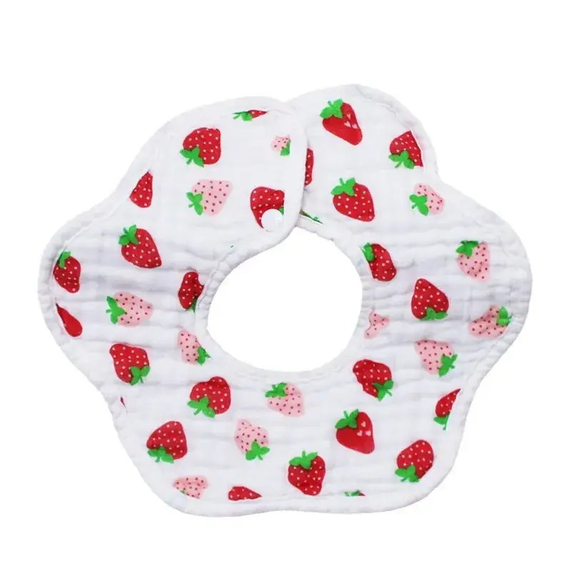 Baby Bib 8-Layer Cotton Gauze Anti-Spitting Rotatable Petal - Image 5