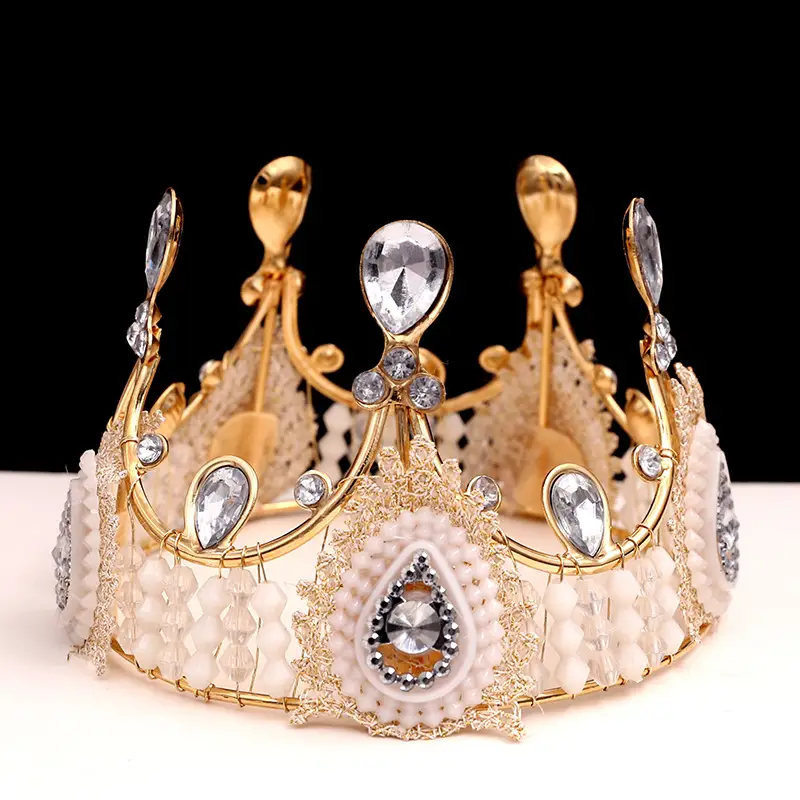 Gold Crystal Bridal Crown for Baking & Birthday Decor - Image 2