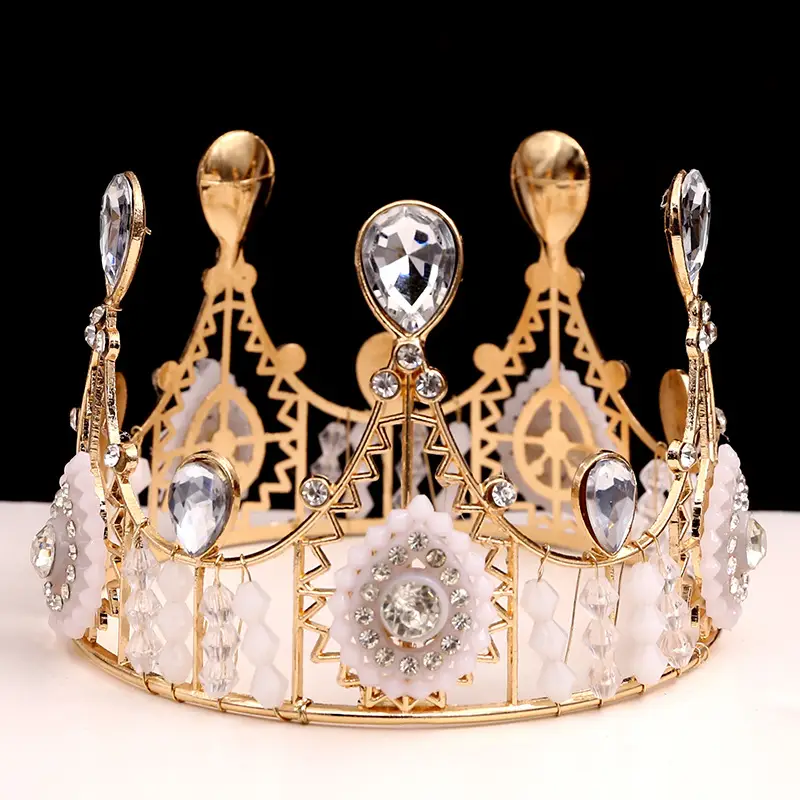Gold Crystal Bridal Crown for Baking & Birthday Decor - Image 4