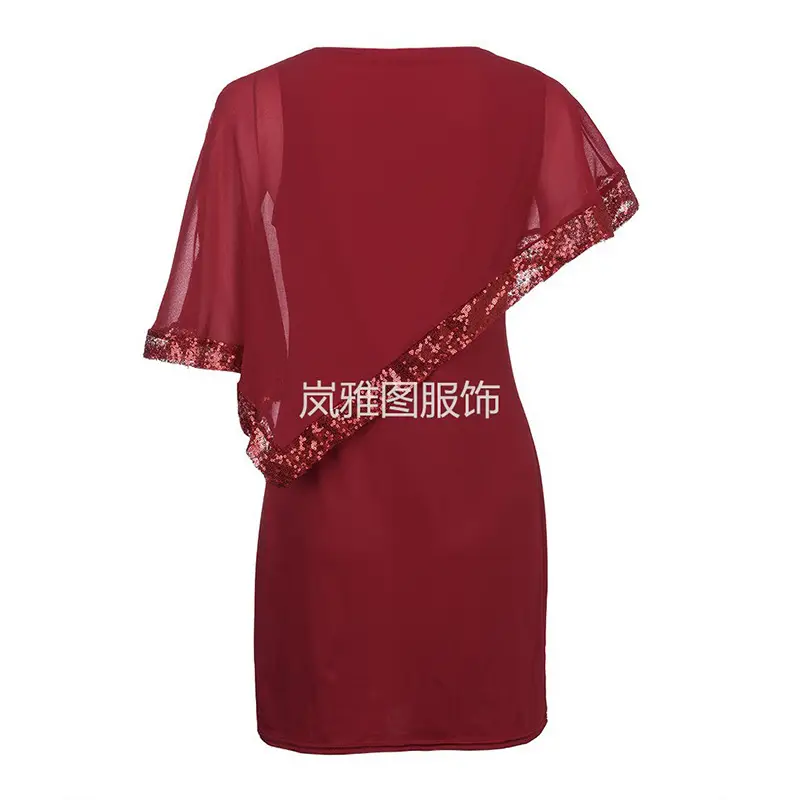 Purple Asymmetrical Sequin Dress Plus Size 8 Colors 8 Sizes - Image 11
