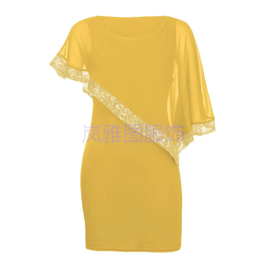 Purple Asymmetrical Sequin Dress Plus Size 8 Colors 8 Sizes - Image 13