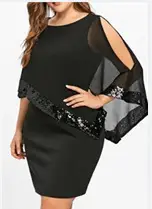 Purple Asymmetrical Sequin Dress Plus Size 8 Colors 8 Sizes - Image 4