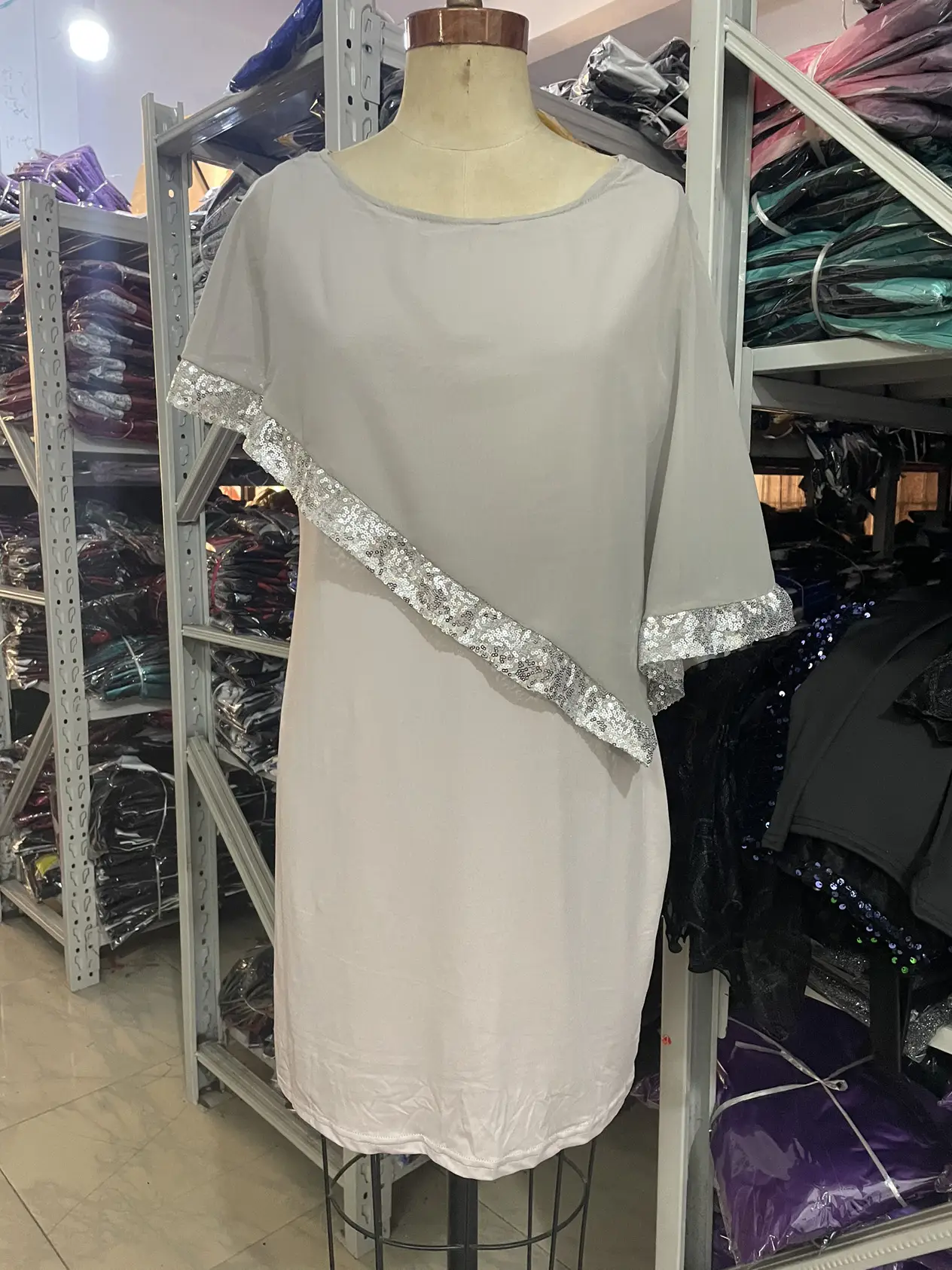 Purple Asymmetrical Sequin Dress Plus Size 8 Colors 8 Sizes - Image 5