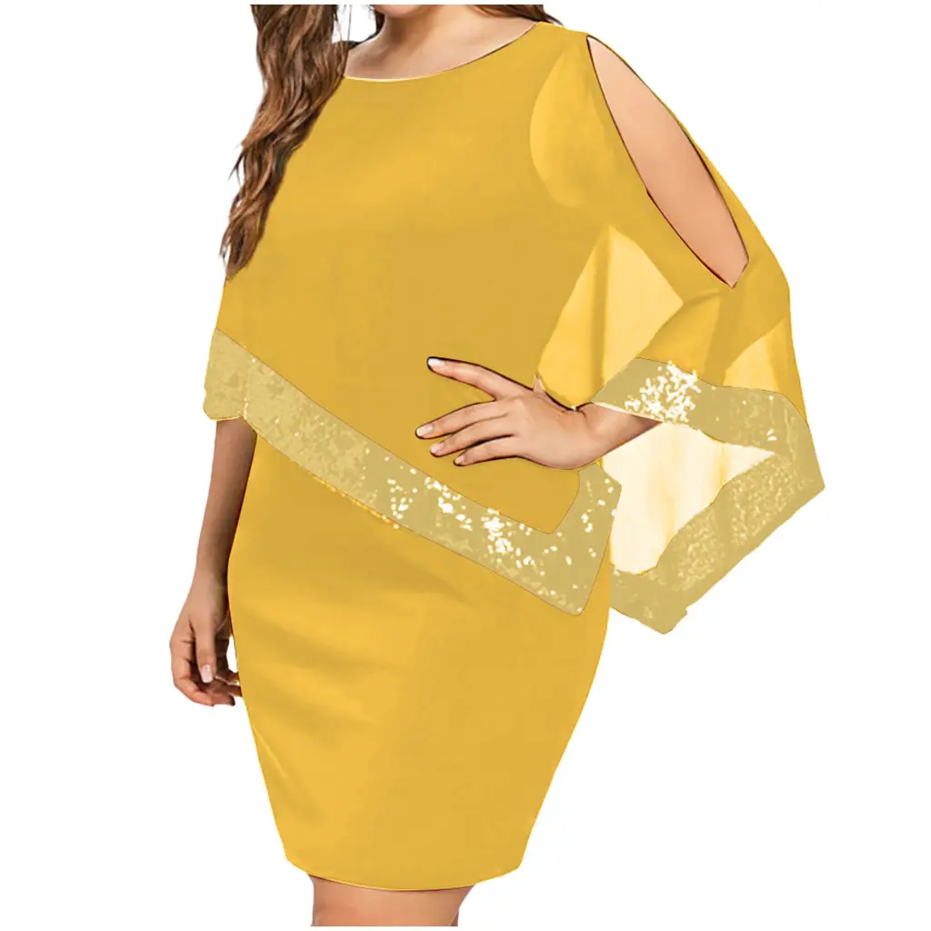 Purple Asymmetrical Sequin Dress Plus Size 8 Colors 8 Sizes - Image 8
