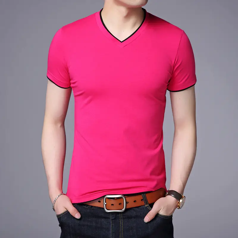 Men White Mercerized Cotton T-Shirt Round Neck Short Sleeve - Image 10