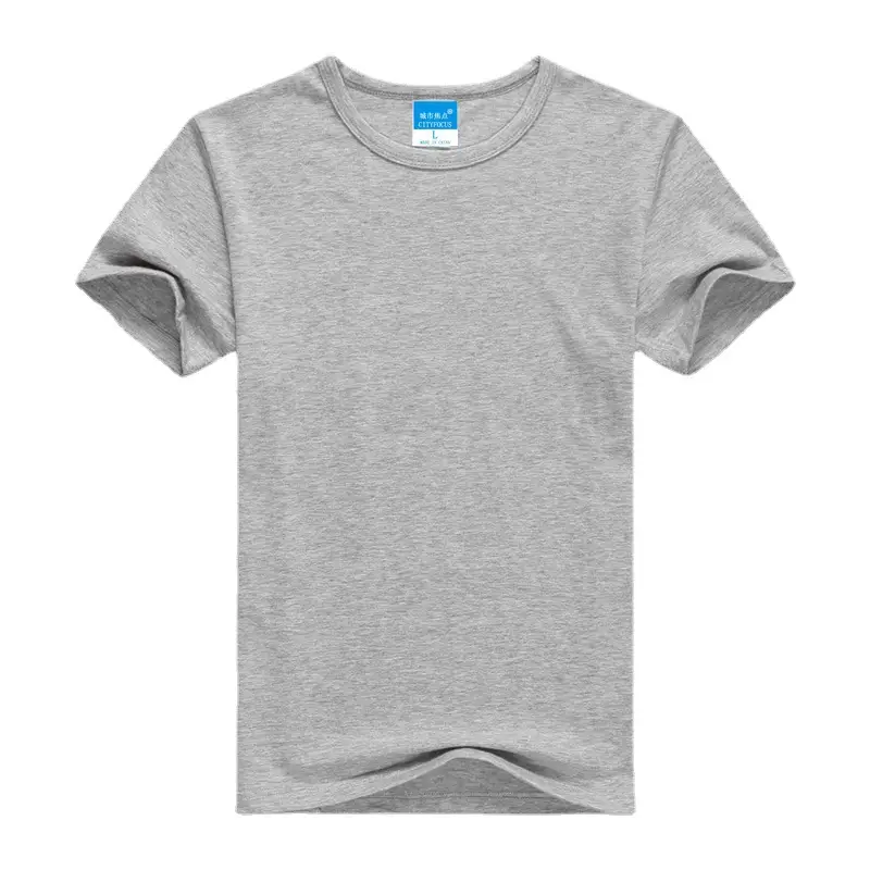 2025 Summer Grey T-Shirt Round Neck Short Sleeve - Image 5