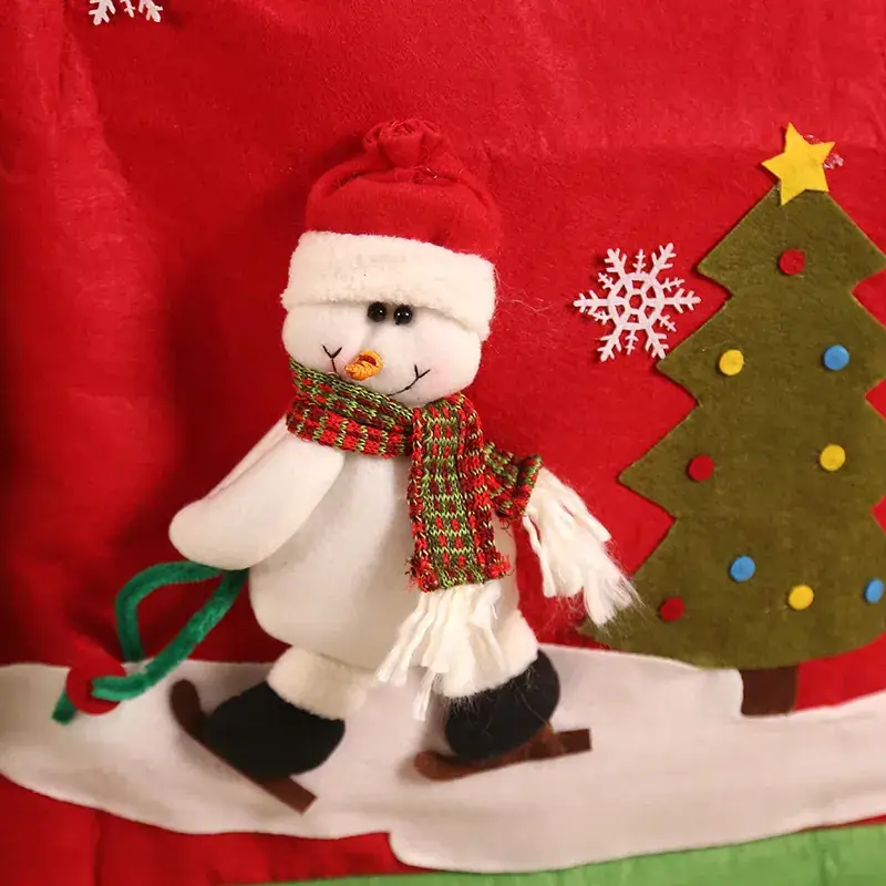 Christmas Chair Covers Snowman Design Red Green