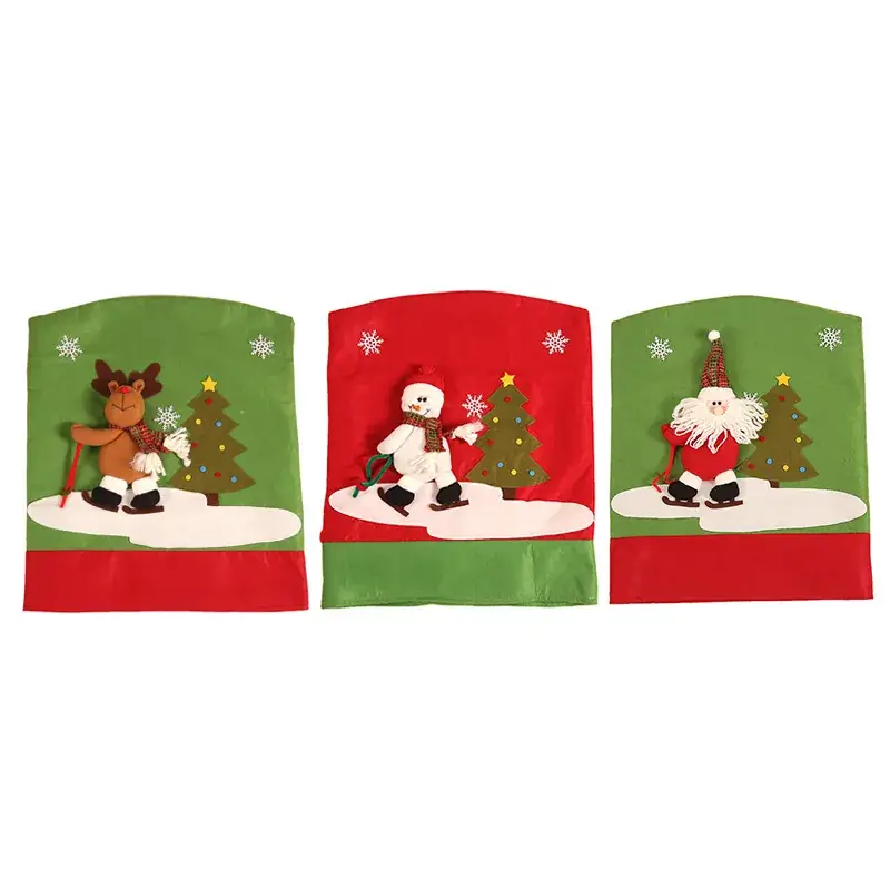 Christmas Chair Covers Snowman Design Red Green
