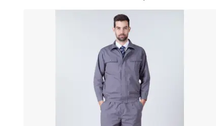 Men's Navy Blue Cotton Work Shirt with Front Pocket