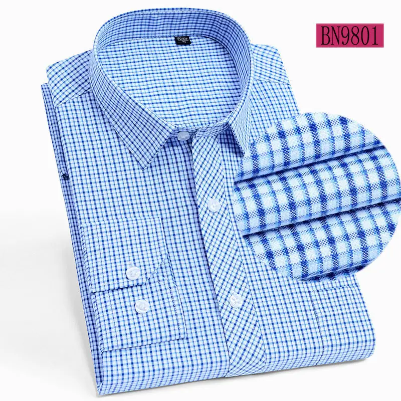 Men Lavender Striped Cotton Long Sleeve Shirt 742# - Image 13