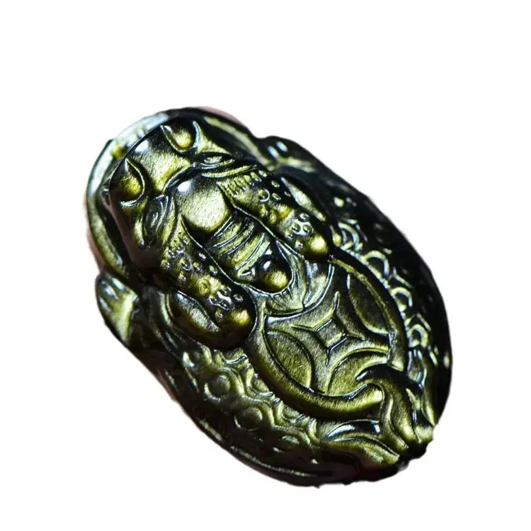 Dragon Amulet Pendant Black Obsidian 58x39mm - Image 10