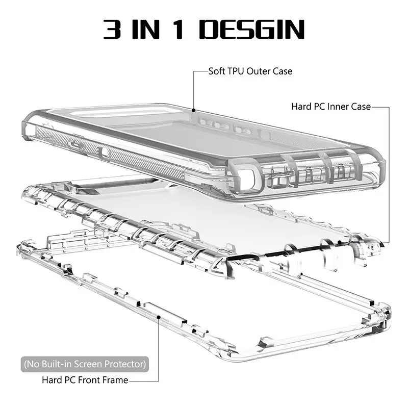 Pink Three-In-One Phone Case for Samsung S8 S10 Plus - Image 7
