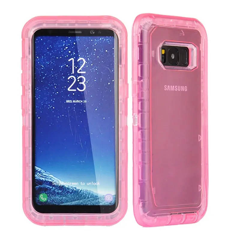 Pink Three-In-One Phone Case for Samsung S8 S10 Plus - Image 3