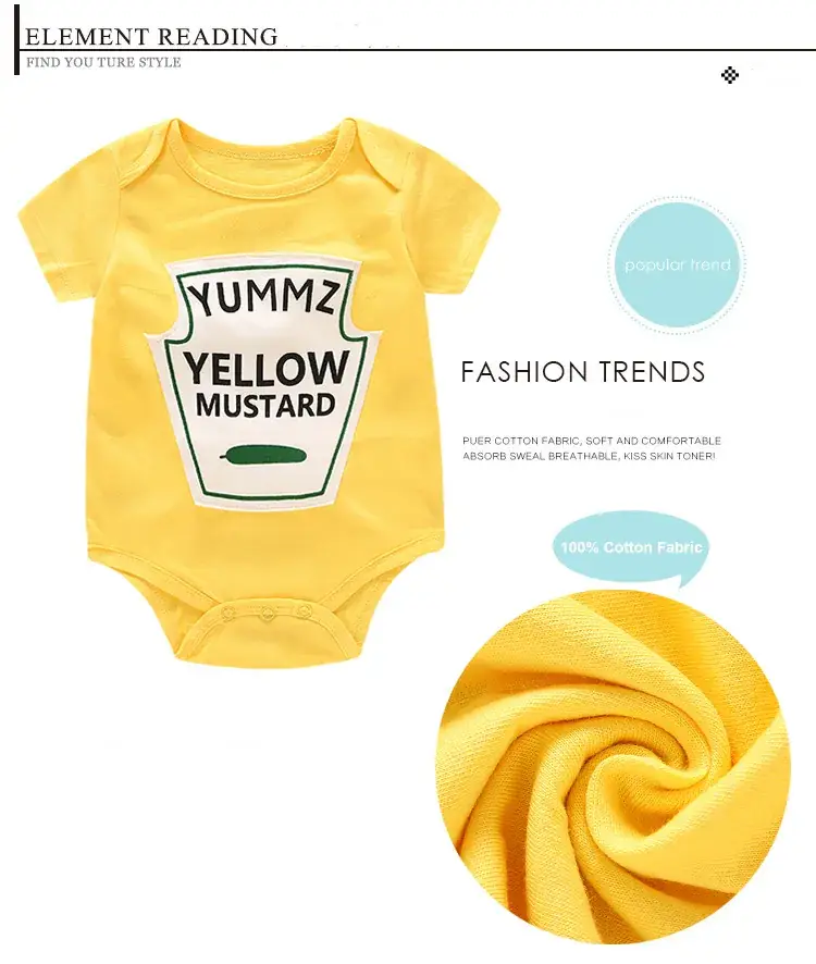 Yellow Mustard Cartoon Baby Suit for Kids — feature 4