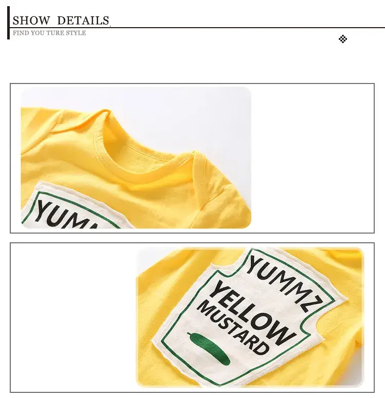 Yellow Mustard Cartoon Baby Suit for Kids — feature 6