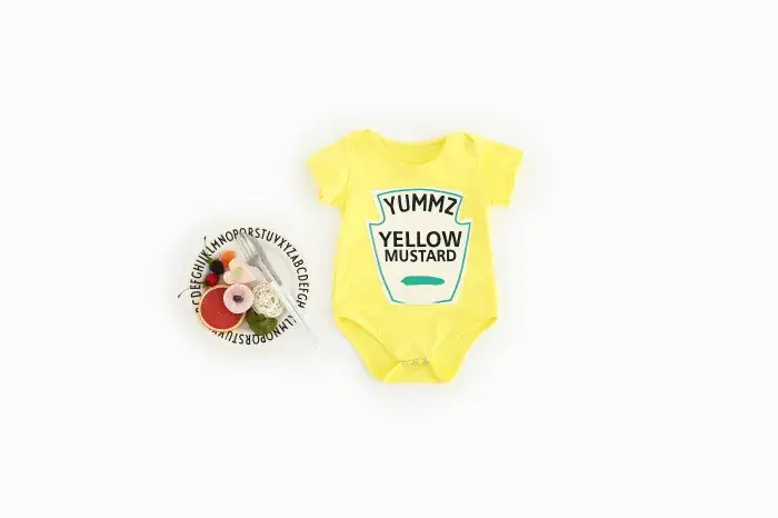 Yellow Mustard Cartoon Baby Suit for Kids — feature 9