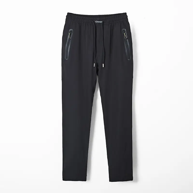 Men's Black Zippered Pants Quick-Drying Loose Fit - Image 6