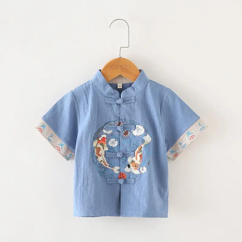 Children's Cotton Linen Shorts Beige Summer Pants - Image 9