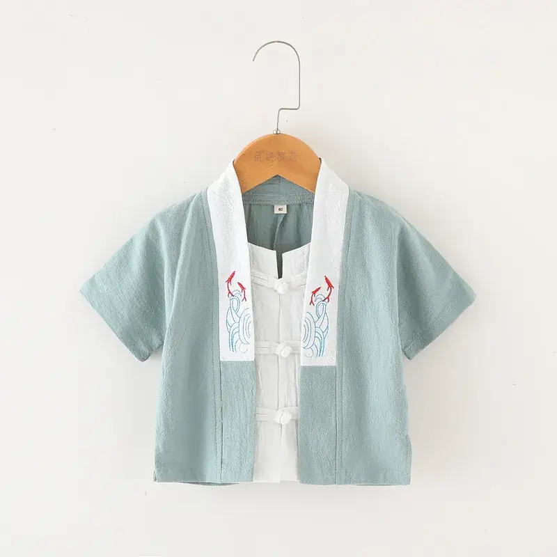 Children's Cotton Linen Shorts Beige Summer Pants - Image 12