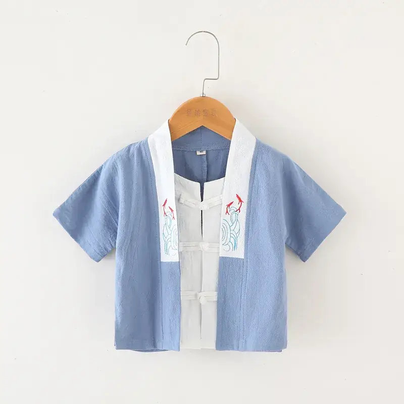 Children's Cotton Linen Shorts Beige Summer Pants - Image 13