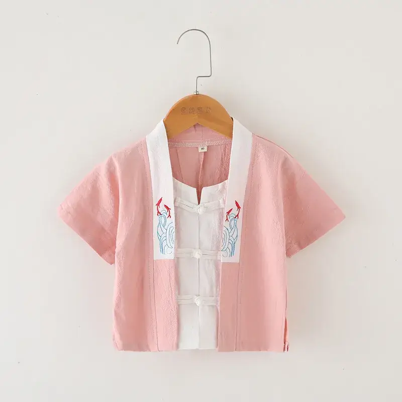Children's Cotton Linen Shorts Beige Summer Pants - Image 14