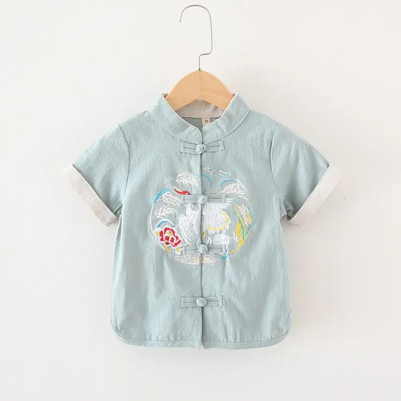 Children's Cotton Linen Shorts Beige Summer Pants - Image 7