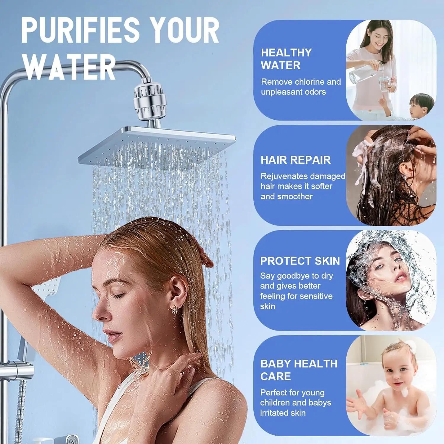10-24 Inch Stainless Steel Water Purifier Shower Filter — feature 5