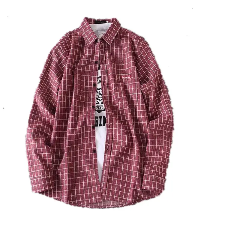 Men's Green Plaid Slim Fit Long Sleeve Shirt