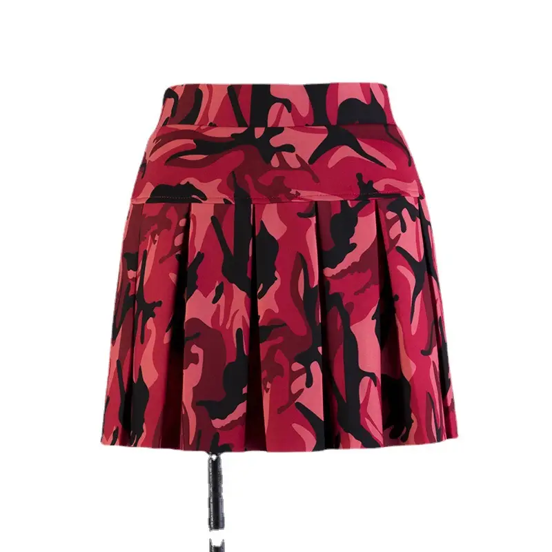 Red Square Dance Skirt Women's Elastic Waist Large Size - Image 8