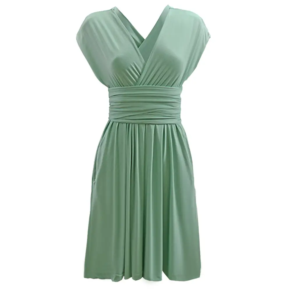 Multi-wear Strap Dress for Women Pink Peach Long Sleeve - Image 11